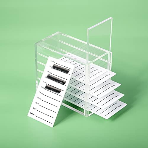 Parieo 1 Pack Acrylic Eyelash Pallet 5 Layers Eyelash Extension Storage Box Eyelashes Glue Pallet Holders Eyelash Display Storage Container Organizer