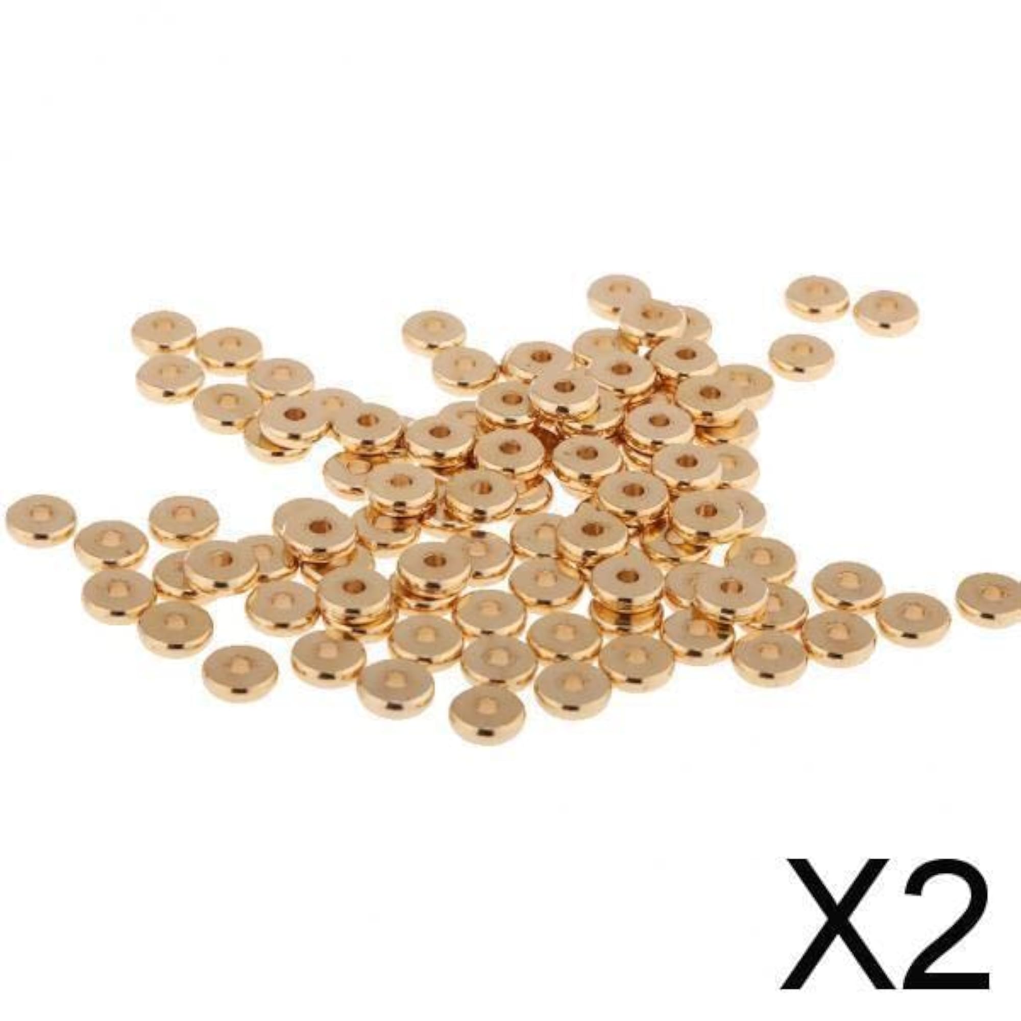 2x100pcs Solid Brass Disc Spacer Washer Beads 8mm for Jewelry Making