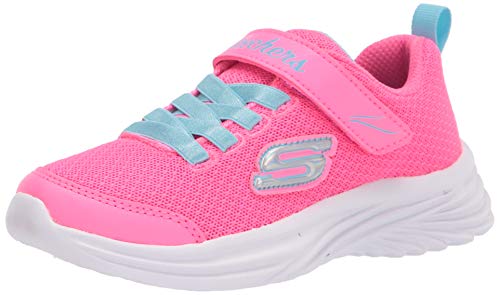Skechers girls Skechers Sport, Skechers Light Weight, Skechers Machine Washable Sneaker, Neon Pink/Turquoise, 2.5 Little Kid US