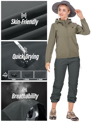 Women's Hiking Pants Convertible Quick Dry Stretch Lightweight Zip-Off Outdoor Fishing Travel Safari Pants4