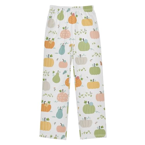 Boys' Pants Halloween Pumpkin Autumn Leaves Long Bottoms Jogger Pants Elastic Waist Trousers with Pockets S-XL