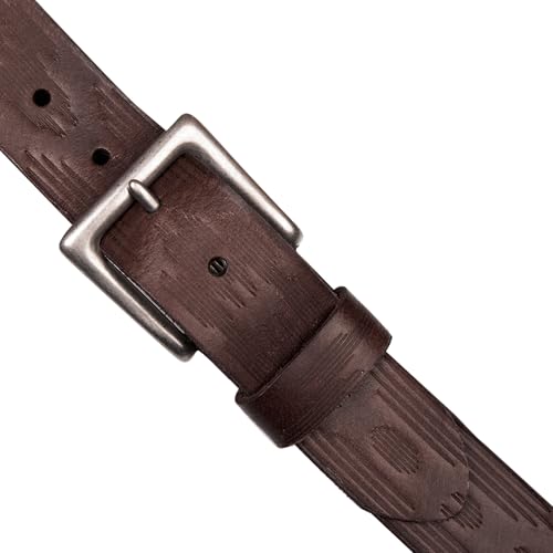 Image of Lucky Brand Men's Genuine Leather Belt | Classic | Casual | Everyday | Western | American Heritage | Metal Buckle