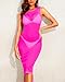Pinup Fashion Sexy Swim Cover Up Women Hot Pink Mesh See Through Bikini Coverup S-XL