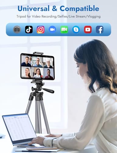 JOILCAN 67\" Tripods Camera Tripod, Phone Tablet Tripod for Video Recording Vlog Photo with Remote Carry Bag, Aluminum Lightweight Travel Tripods