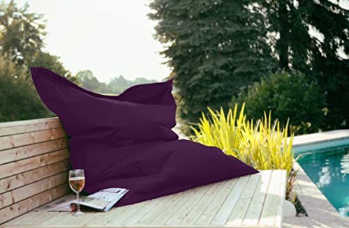 Kinzler S-10137/50 XXL Riesensitzsack, 140×180 cm, neue Styroporkügelchen, Sitzsack Outdoor Indoor,  in vielen verschiedenen Farben, mit Innensack, brombeer - 3