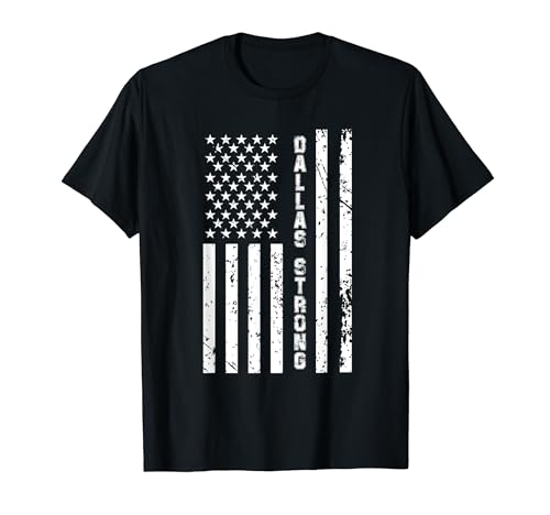 Bandera de Estados Unidos envejecida de Dallas Strong Camiseta