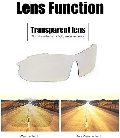 Polarized Interchangeable Motorcycle Sunglasses Unbreakable UV400 Rider Glasses TR90 with 5 Interchangeable Lenses for Men Women Running Golf Fishing Hiking Baseball - Image 7