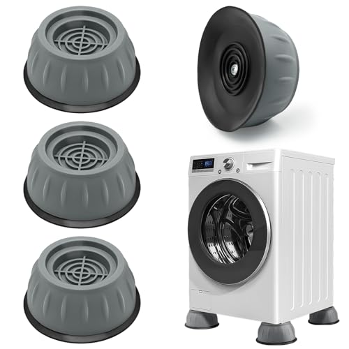 4 Piezas Soporte Lavadora, Universal Patas Lavadora Antivibracion, Soporte para lavadora Antivibracion de Goma, Patas Antivibracion Lavadora para Lavadoras y Secadoras (Azul marino normal)