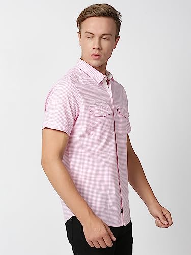 Image of Thomas Scott Men 100% Cotton Regular | Half Sleeve | Dounble Pocket | Checks Printed | | Casual | Shirts
