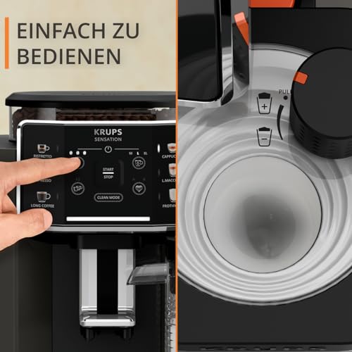 KRUPS Sensation Milk Kaffeevollautomat, 6 Kaffee & Milchgetränke, perfekter Geschmack, Milch Maestro Technologie, perfekter Milchschaum, einfach zu bedienen, mühelose Reinigung, platzsparend, EA912E – Bild 6