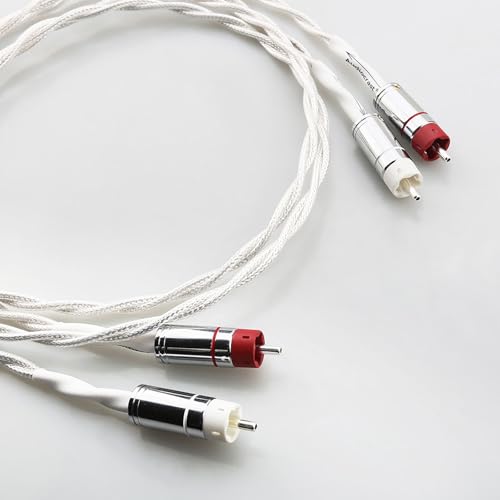 Cable 2RCA a 2RCA chapado en plata soluciona interferencias de sonido 5