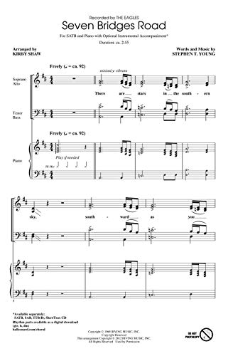 Hal Leonard Seven Bridges Road SATB by Eagles arranged by Kirby Shaw