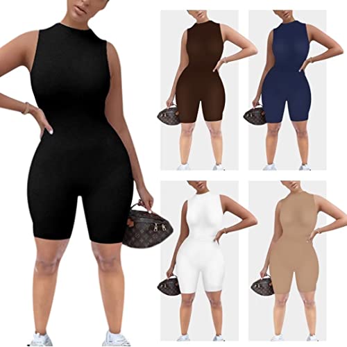 Eojn Women's One Piece Jumpsuits, Bodycon Sexy Shorts Rompers Sleeveless Zipper Jumpsuit Bodysuit #TOP4