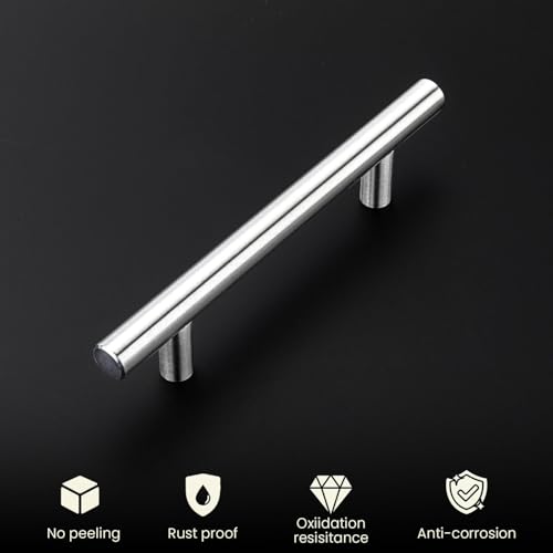 Image of homdiy 15 Pack Brushed Nickel Cabinet Pulls 3 Inch Handles Stainless Steel Cabinet Hardware for Kitchen and Bathroom Cabinets, 5 Inch Overall Drawer Pull