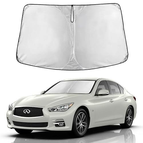 Image of Autovir Windshield Sun Shade Fit for 2014-2022 2023 2024 Infiniti Q50 Sunshade, Front Car Window Shades Sun Visor, Blocks UV Rays & Heat, Car Accessories
