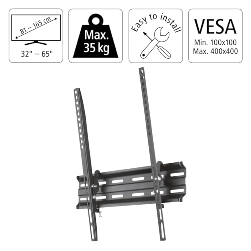 Tilting TV Wall Mount 165 cm (65 inches) up to 35 kg, Wall Distance 2.8 cm, black, Extra klein - Image 2