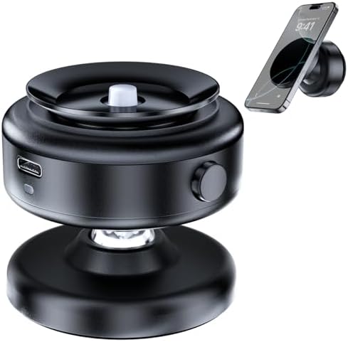 VIPBUGO 360° Adjustable Vacuum Magnetic Phone Holder - Foldable Mount For Car, Desk, Treadmill (Black)