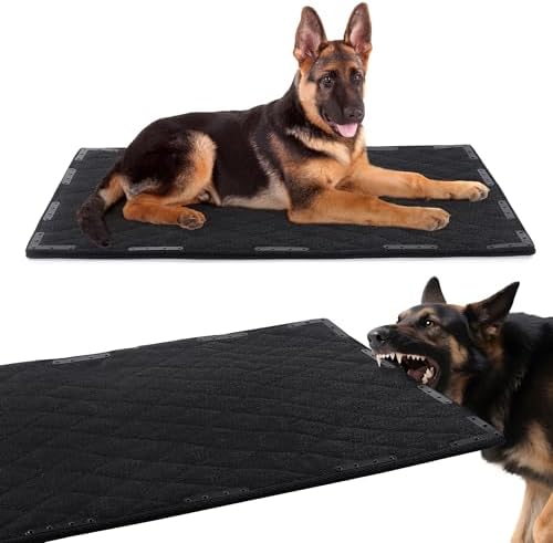 HOMBYS Chew Proof Dog Bed Mat with 14 Metal Rivets - Indestructib...