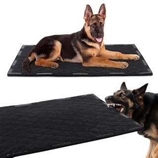 HOMBYS Chew Proof Dog Bed Mat with 14 Metal Rivets - Indestructible Kennel Pad for Teething Puppies & Aggressive Chewers, Durable Waterproof Crate Mat for Medium Dogs, 35" x 22" (Indoor/Outdoor Use)