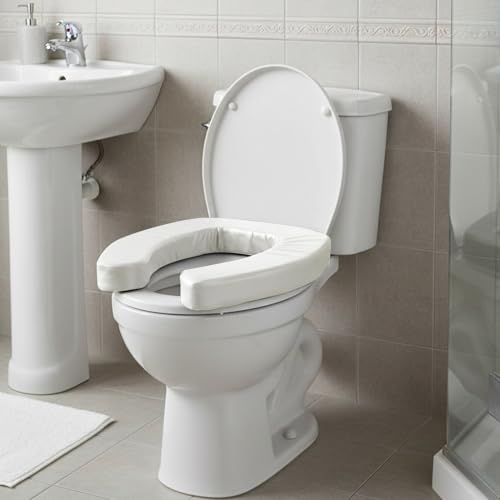 Commode Height Booster – Contoured Washable Safety Riser, Lightweight Carry Design, Pressure Relief Seating | Accessibility Support Equipment for Disabled Users, Travel and Hospitality Washrooms