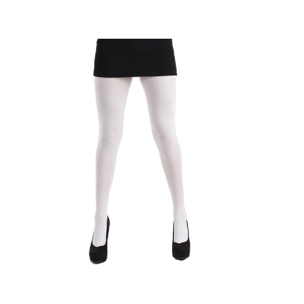 Mytoptrendz Women's White Mytoptrendz® Extra Large Plus Size 40 Denier Semi Opaque Tights For Curvy