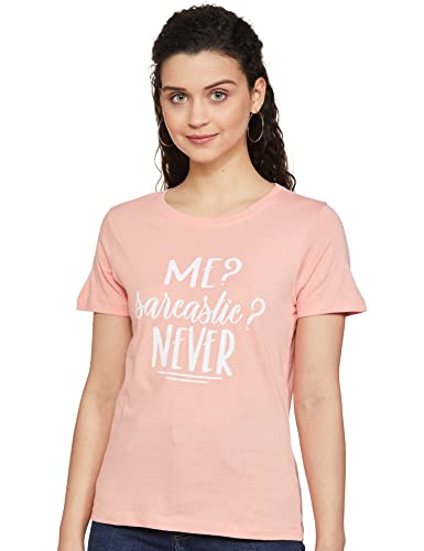 Image of Max Women Cotton Slogan Printed Half Sleeves Regular Fit T-Shirt