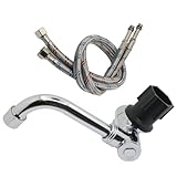 Foldable Faucet for Motorhome 360°Rotation Kitchen Faucet Sink Single-Handle Water Taps with Cold & Hot Water Inlet Hose