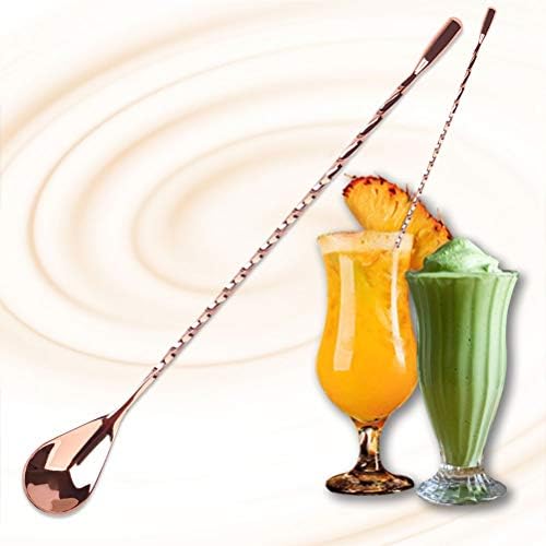 Japanese Jigger Spirit Measures 25ml 50ml, Stainless Steel Rose Gold Jigger Cocktail Measure Set 1oz/ 2oz Alcohol Shot Measuring Cup and 12 Inch Stainless Steel Mixing Spoon