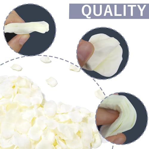 XIANNVXI 3000Pcs White Red Roses Petals Fake Rose Petals Fake Flowers Petal for Wedding Anniversary Decorations Faux Rose Petal for Valentines Day Romantic Night Decorations by XIANNVXI - Image 5