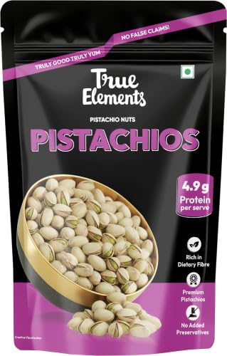 Image of True Elements Pistachios 200gm | Premium Crunchy Pista | 100% Natural Dry Fruit | | Rich in Protein | Rich in Fibre | Healthy Snacks | Festive Snacking
