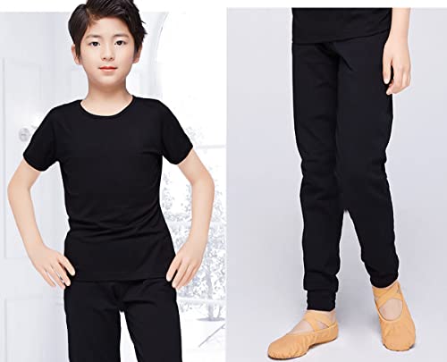 Naber Kids Boys Elastic Waist Sports Exercise Trousers Dance Pants Age 4-13 Years(Style1,4-5 Years) #TOP1