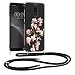 Produktbild kwmobile Necklace Case kompatibel mit Huawei Mate 10 Lite Hülle - Silikon Cover mit Handykette - Rosa Weiß Transparent Magnolien