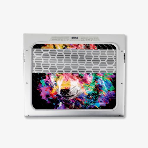 Image of MightySkins Carbon Fiber Skin Compatible with Alienware X14 R2 (2023) Full Wrap Kit - Rainbow Wolf | Protective, Durable Textured Carbon Fiber Finish | Easy to Apply & Change Styles | Made in The USA