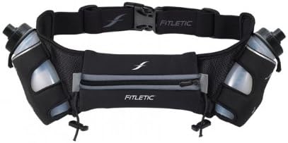 Fitletic Hydra 16 Hydration Belt | Patented No Bounce Technology for Marathon, Triathlon, Ironman, Trail, 5K, 10K | Running Belt | Range of Sizes & Colors | HD08 V2