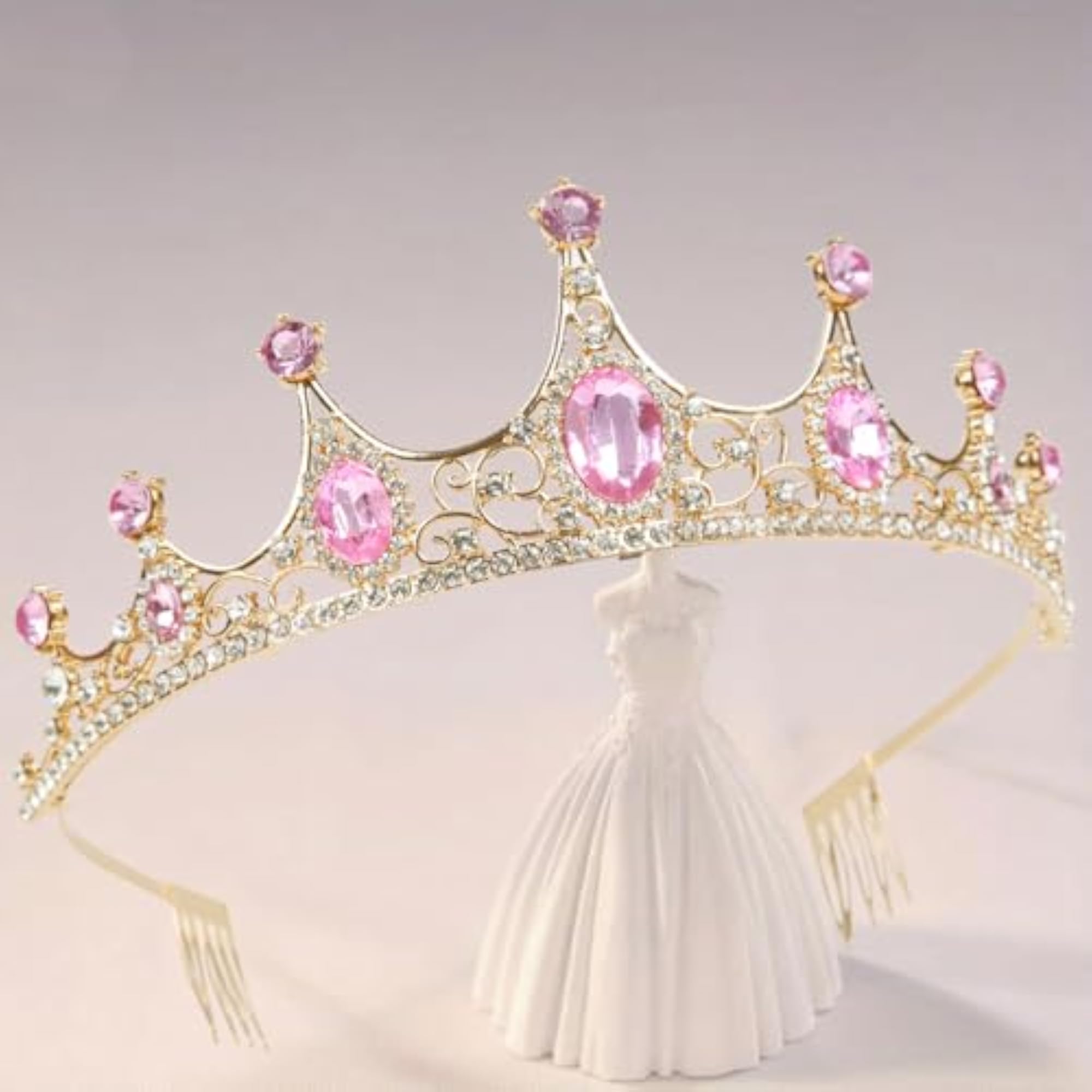 Rhinestone Tiara Crown Headband for Bridal and Party Accessories
