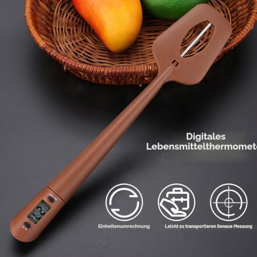 Foto von Zuckerthermometer Schokoladen Thermometer Süßigkeiten Spatel Temperatur Reader Für Schokolade Cremes, Saucen, Marmelade Und Sirups Sofortiges Lesen Temperaturbereich 50 ℃ ~ 300 ℃