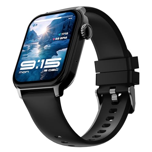Image of GOBOULT Drift 2 Smart Watch 1.83'' HD Display,15 Days Battery Life, 150+Watchfaces, 500 Nits Brightness, AI Voice Assistant, SpO2 Monitoring (Storm Grey) (Carbon Black)