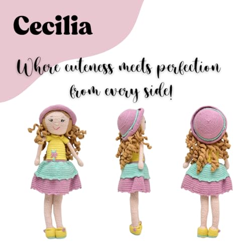 Image of Happy Threads Handmade Crochet Doll - Cecilia | Amigurumi Toys for Girls & Boys | Soft Doll for Kids | Ideal Crochet Soft Toys for Gifting & Nursery Decor, Eco-Friendly, BIS Certified (100% Cotton)