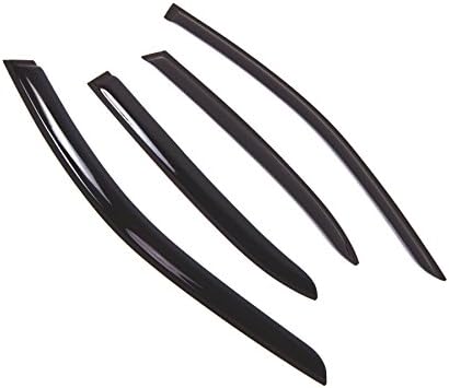 Tuningpros WD2-720 Dark Smoke 4 Pcs Set Window Visor (Outside Mount) Deflector Rain Guard Compatible with 2010-2014 Mercedes-Benz E350 E550 E63