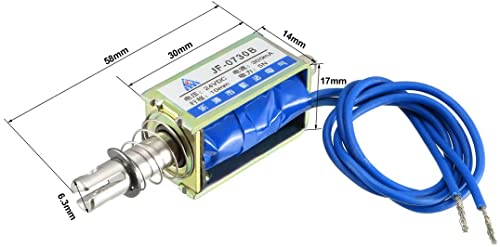 XYWHPGV Linear Motion Solenoid Electromagnet,JF-0730B DC 24V 300mA 5N 10mm Stroke Pull Push Type Opening Frame(015ef ed969 2d7ef 7c21d 9ebb7 7fe33