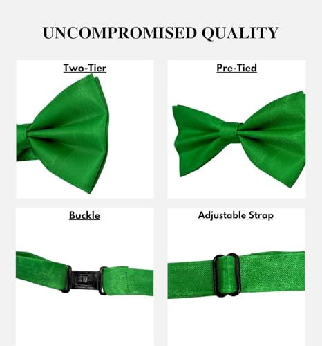 Image of MDSTYLE Bow Ties for Men Pre-Tied Adjustable - Classic Men's Bow Tie - Tuxedo Wedding Formal Bowtie Solid Color Bowties