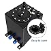 LokoCar 2.5 Gallon 10L Fuel Cell Tank with Cap and Level Sender Polished Aluminum Universal Black