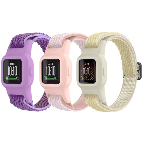 Sangles Garmin Vivofit Jr 3 nylon tressé extensible avec étui