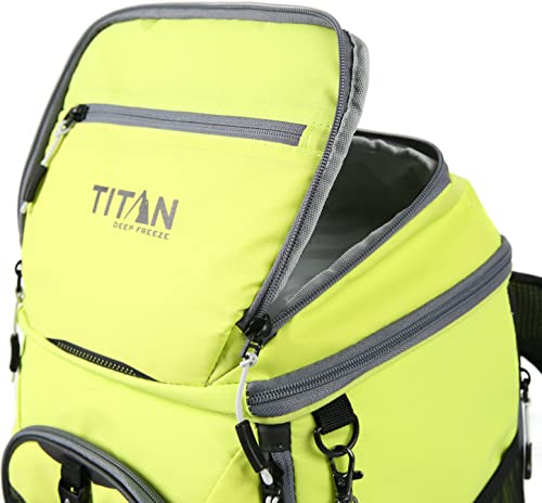 Arctic Zone Titan Deep Freeze 30 Can Insulated Backpack Cooler Bag With Ice Wall Packs, Citrus #TOP3