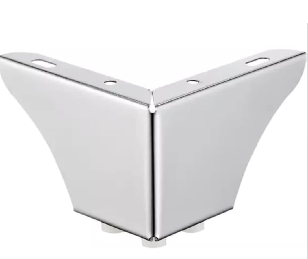 Stainless Steel L-Shape Sofa Leg Replacement - Modern Furniture Leg for Sofas, Chairs, Beds - Sleek Metal Leg with Silver Polished Finish, Easy Installation (1 Quantity=4 pcs)|3"/8CM|-image-9