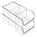mDesign Plastic Food Storage Bin Organizer with 3 Compartments for Kitchen Cabinet, Pantry, Shelf, Drawer, Fridge, Freezer Organization - Holds Snack Bars - Ligne Collection - 2 Pack - Clear