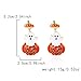 Gmai Halloween Pumpkin Pendant Earrings Orange Gold Low Allergy Alloy Candy Charm Ghost Autumn Women Halloween Cute Jewelry (Ghost Pumpkin Earrings)
