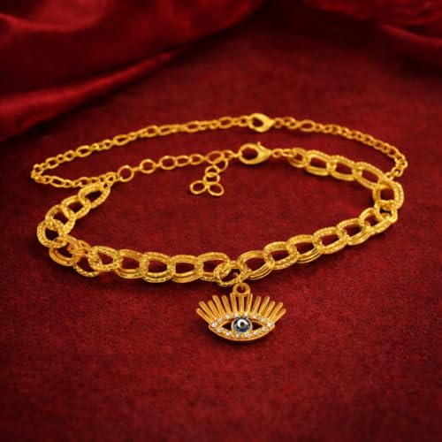 Image of CraftVatika Evil Eye Blue Bracelet for Women Daily Use, Infinity Shape Cubic Zirconia Diamond Bracelet for Women Jewelry for Gift, Adjustable Charm Bracelet Aesthetic Accessories Jewellery friendship