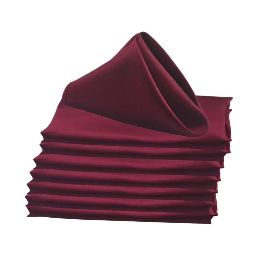 30pcs Satin Square 30cm Napkins Handkerchief Table Dinner Napkin For Wedding Party Decoration Birthday Christmas Cloth Tea Towel(Burgundy)