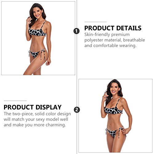 SOIMISS Mulheres Cinta Biquíni Top Maiô Fio Dental Maiô Fissão Swimwear (Preto- XL)